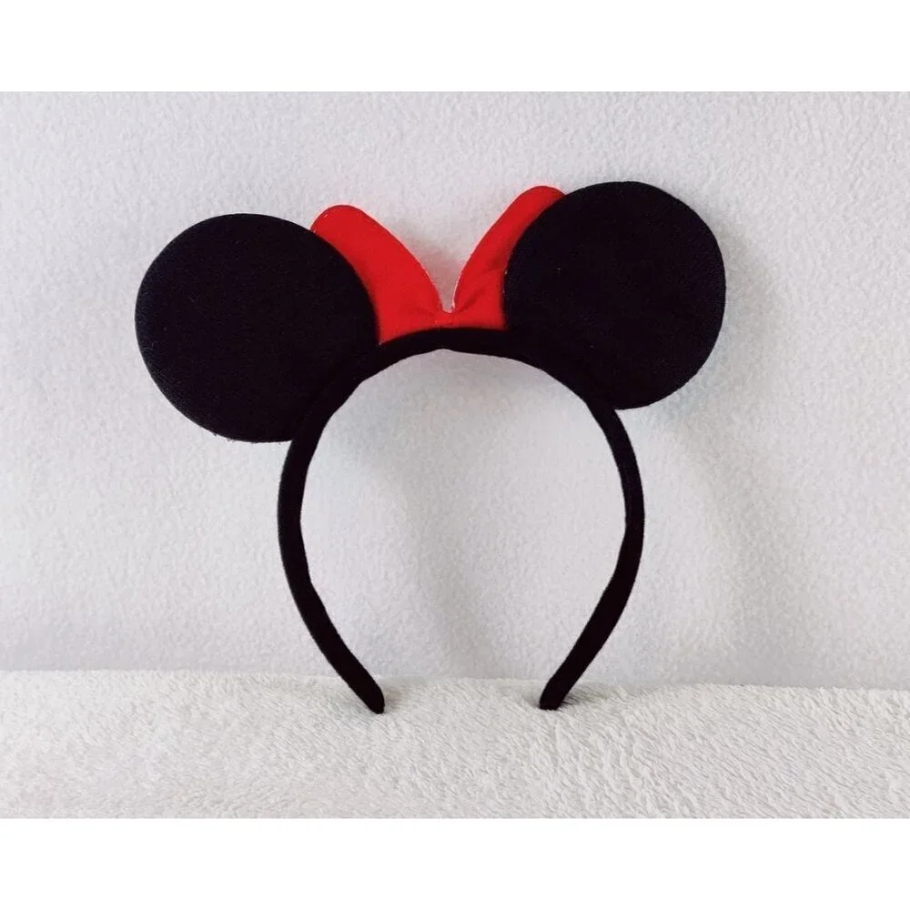 Mini Mouse Headband Black Red Costume Party Favor Girls Women OS Flexible Ears